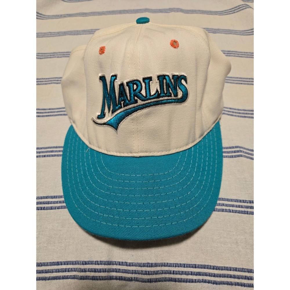 90's Florida Marlins Hat Proline Fitted 7 1/4 Cap Hat Made In USA